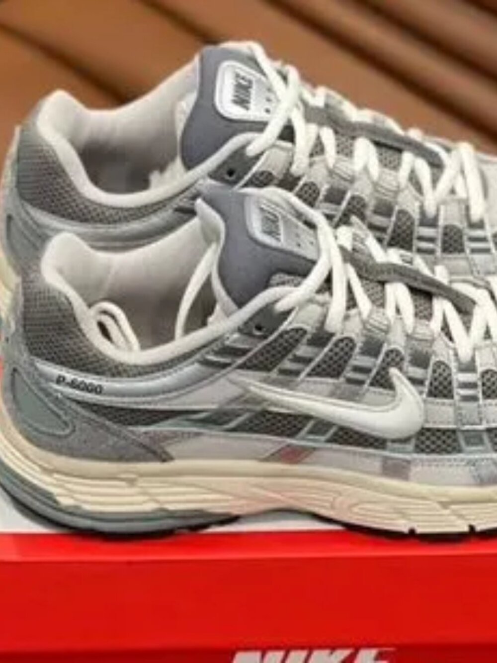 Nike P-6000 Metallic Silver Gray Sneakers